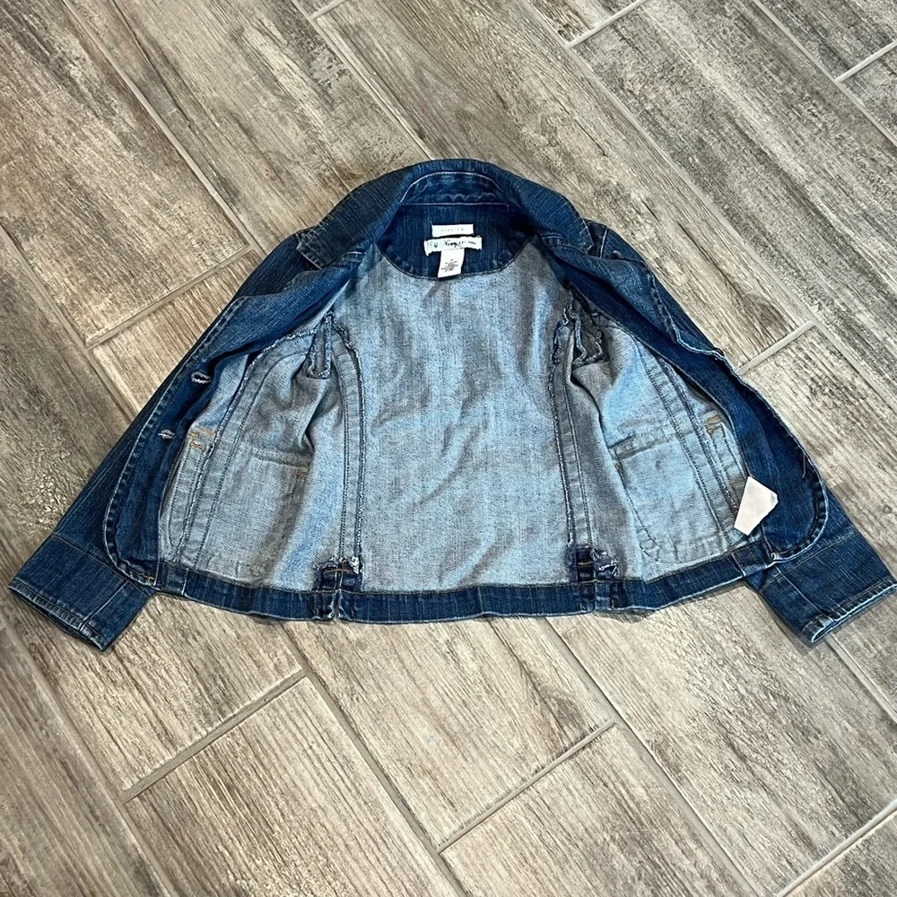 Old Navy Girls Denim Jeans Jacket Stretch Button Front Pockets Rich Blue Jean XS